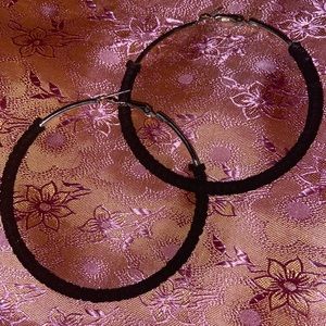 COSTUME black fabric wrapped large hoops